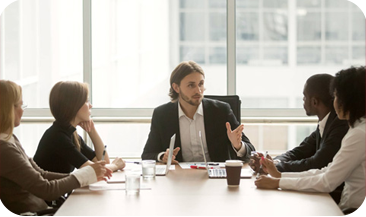 team taking each with smilling face