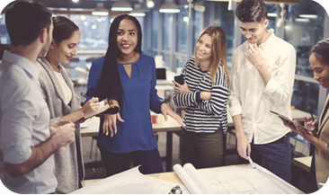 team taking each with smilling face